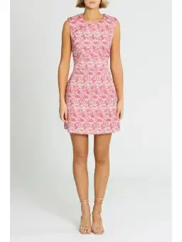 Rebecca Vallance Estelle Mini Dress Pink Print Size AU 12