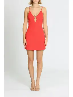 Rebecca Vallance Romy Mini Dress in Red Size AU 6
