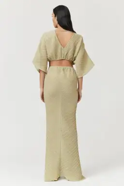 Suboo Stevie Cross Over Midi Dress Gold Size S / AU 8 for rent on The Volte - image 3