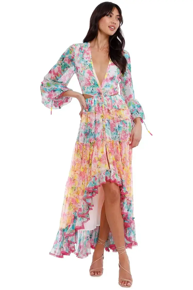 Rococo Sand Nesh Dress in Floral Size 8 for rent on The Volte - main image