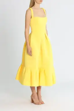 Rachel Gilbert Cora Midi Dress in Yellow Size 10 for rent on The Volte - image 2