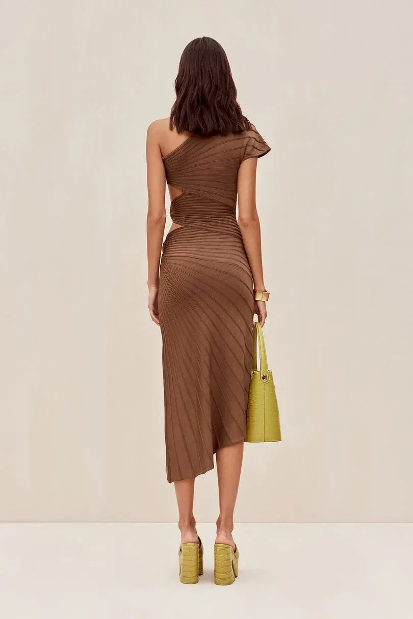 Cult Gaia Lurenz Midi Dress Affogato Size XS/AU 6 for rent on The Volte - main image