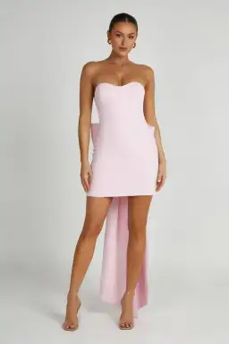 Meshki Meredith Strapless Bow Mini Dress Blush Pink Size 12 for rent on The Volte - image 1