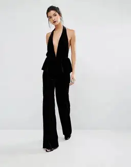 Bec & Bridge Midnight Velvet Jumpsuit Black Size 8 for rent on The Volte - image 1