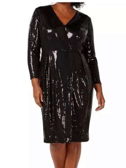 Calvin Klein Sequin Midi dress black Size 20 for rent on The Volte - image 1