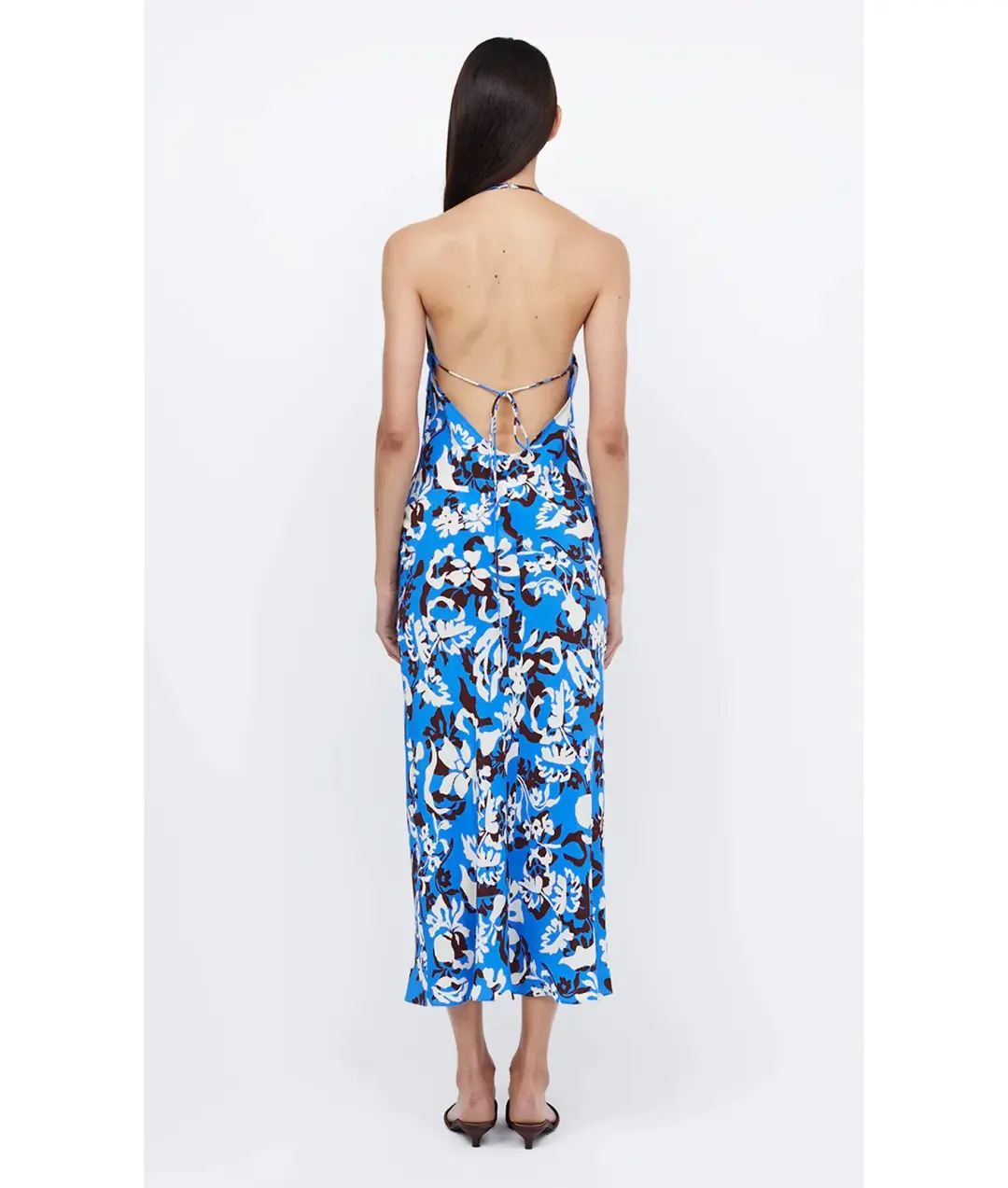 Bec & Bridge Clarisse Halter Maxi Dress in Blue Lagoon Hawaiian Floral Size 8 for rent on The Volte - main image