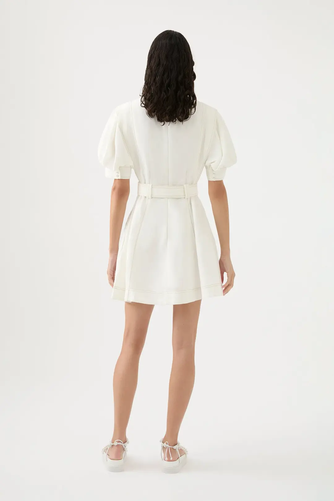 Aje Beacon Structured Mini Dress Ivory Size 8 for rent on The Volte - main image