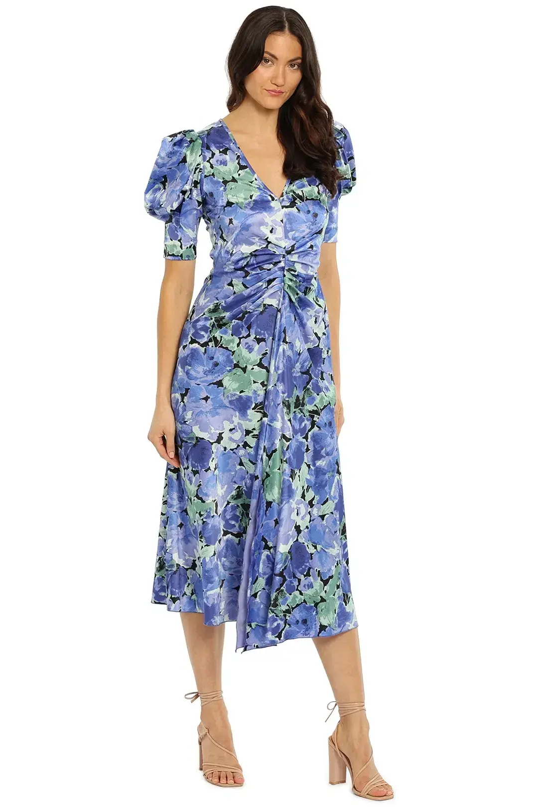 Rotate By Birger Christensen Sierina Dress in Blue Floral Size 12 - Image 1