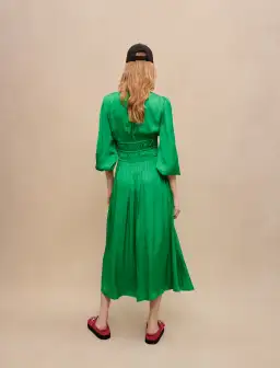 Maje Riannette Dress Midi Green Size 34 / AU 6 for rent on The Volte - image 3