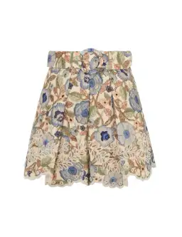 Zimmermann The Junie Embroidered Shirt and Short Set in Ivory/Blue Floral Size 0 / AU8 for rent on The Volte - image 2