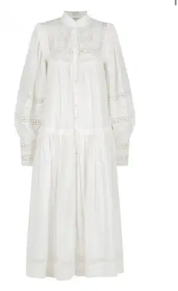 Shona Joy Lucia Balloon Sleeve Frill Midi Dress in Ivory Size 12 for rent on The Volte - image 5