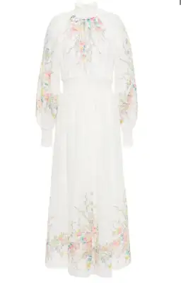 Zimmermann Zinnia Shirred Waist Long Dress Floral Size 2 / AU 12 for rent on The Volte - image 3