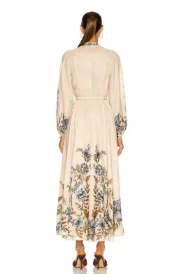 Zimmermann Aliane Billow Long Dress Khaki Floral Size 1 / AU 10 for rent on The Volte - image 3