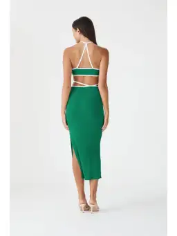 San Slone Gabby Midi Dress Green Size XS / AU 6 for rent on The Volte - image 4