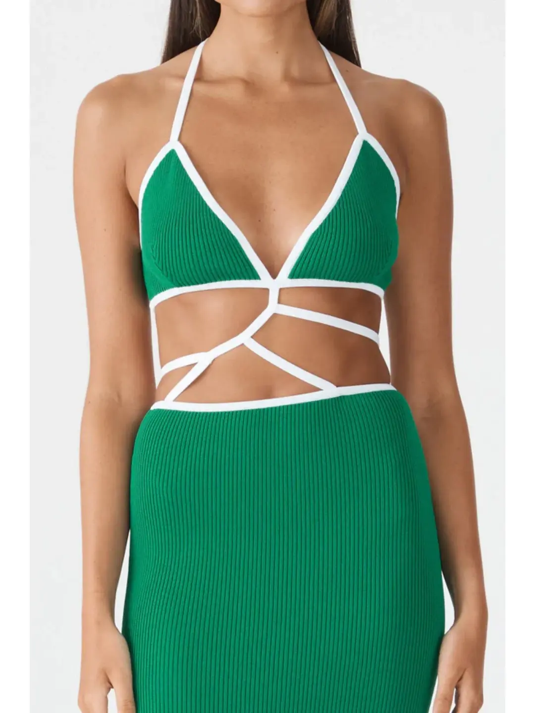 San Slone Gabby Midi Dress Green Size XS / AU 6 for rent on The Volte - main image