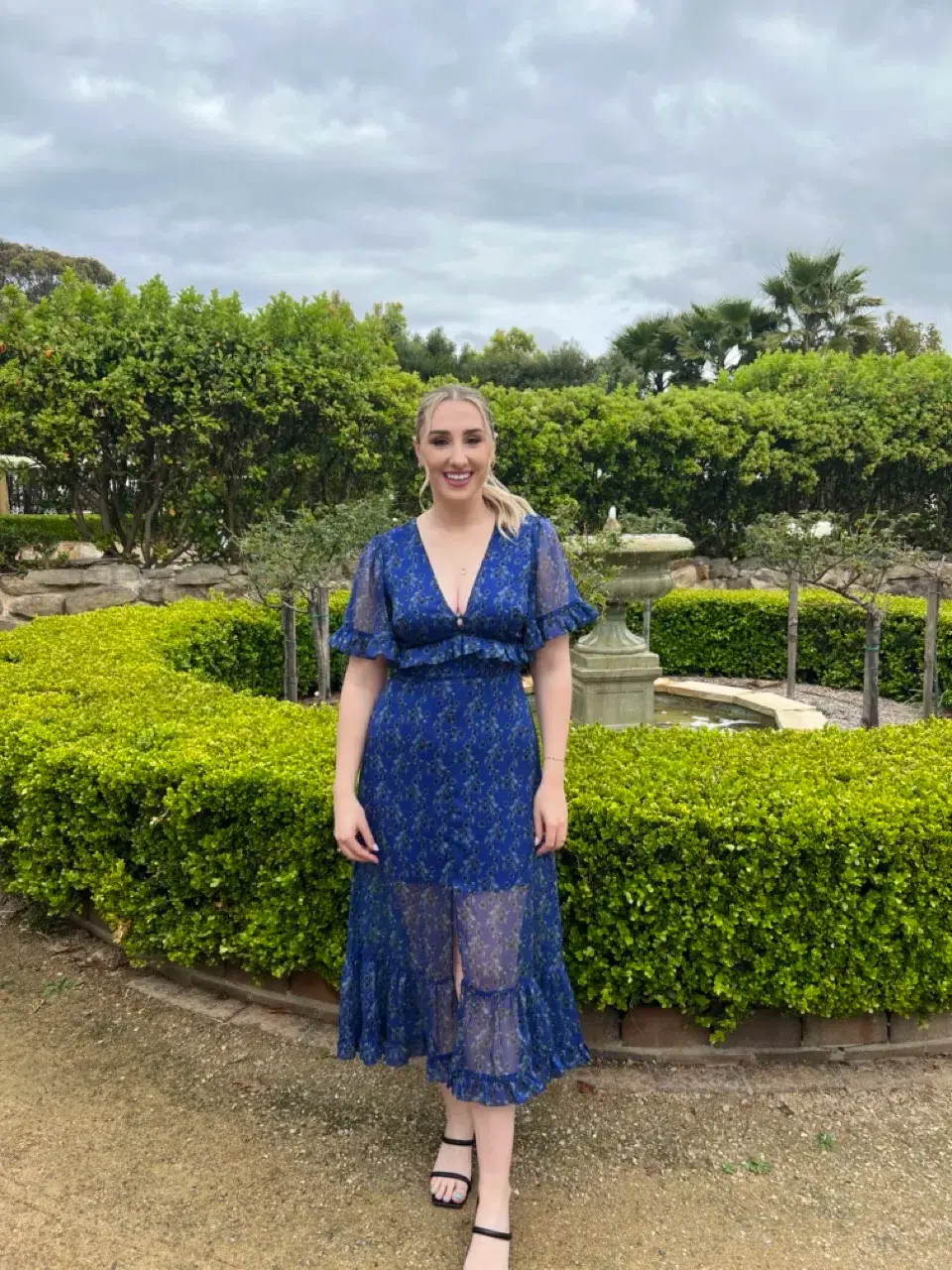 Talulah Morning Light Midi Dress Blue Size 1/ AU 8 - Image 1