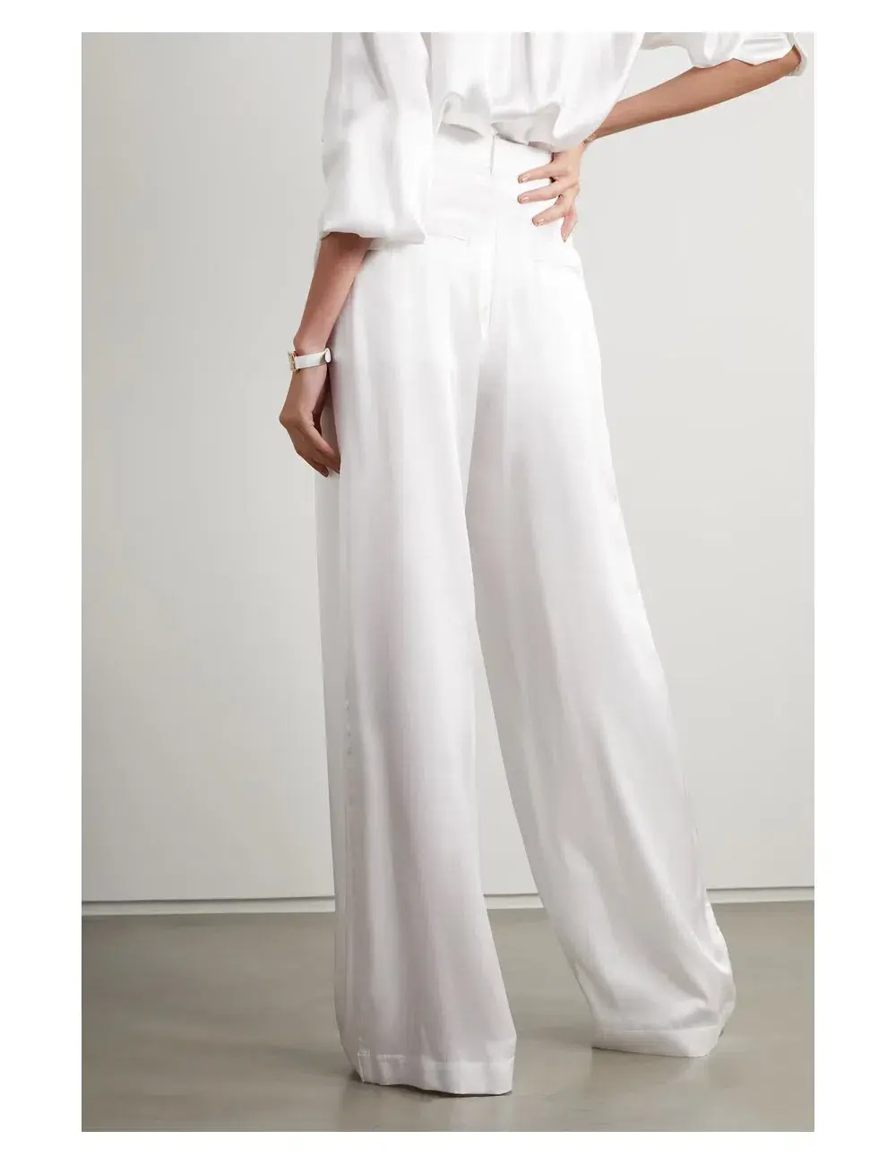 Michael Lo Sordo Relaxed Silk Boy Pant White Size AU 8 for rent on The Volte - main image