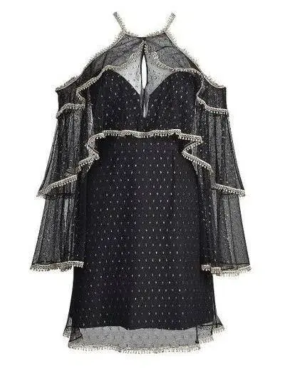 Thurley Moondance Mini Dress in Black Size AU 10 for rent on The Volte - main image