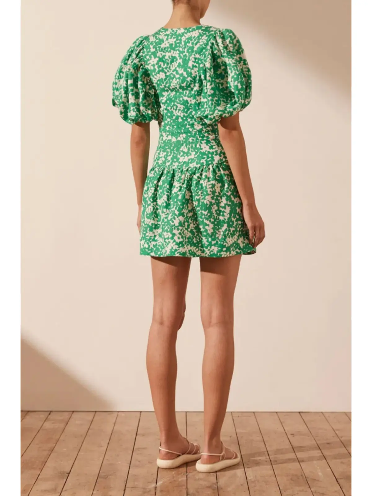 Shona Joy Plunged Short Sleeve Mini Dress Arosa Size AU 10 - Image 3