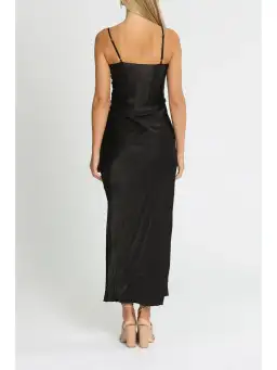 Shona Joy Thalia Ruched Midi Dress in Black Size AU 8 for rent on The Volte - image 3