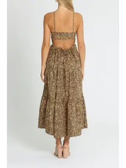 Shona Joy Lilou Backless Midi Dress Print Size AU 14 for rent on The Volte - image 3