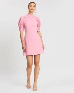 Rebecca Vallance Winslow Short Sleeve Mini Dress Pink Size 6 for rent on The Volte - image 1