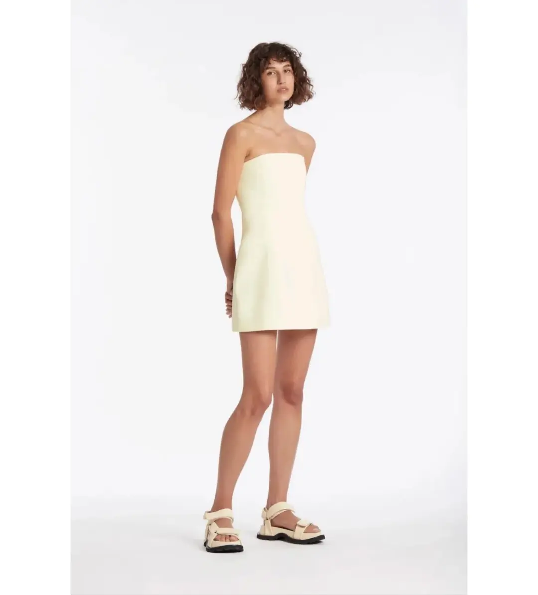 Sir The Label Marco Strapless Mini Dress in Lemon Size 2 /Au 10 for rent on The Volte - main image