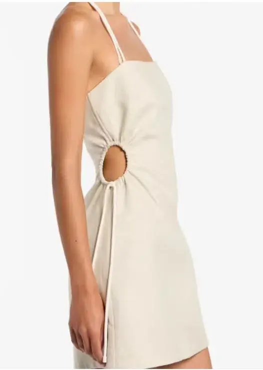Sir The Label D'orsay Corded Strapless Mini Dress Ecru Size 3/Au 12 for rent on The Volte - main image