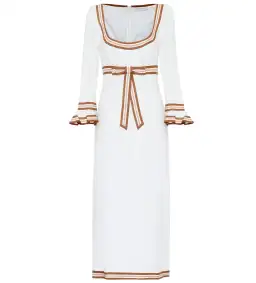 Zimmermann Super Eight Ribbon Midi Dress Ivory Size 1/Au 10 for rent on The Volte - image 3