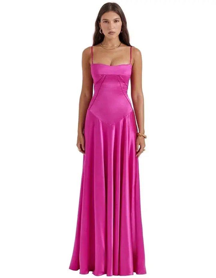 House of CB Anabella Gown Fuchsia Size L/Au 12 for rent on The Volte - main image