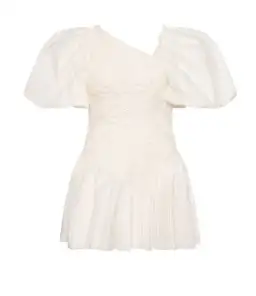 Aje Dawn Drawstring Mini Dress Ivory White Size 6 for rent on The Volte - image 4