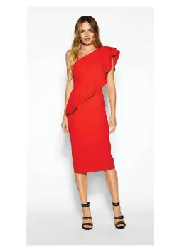 Sheike Freefall Dress Red Size 16