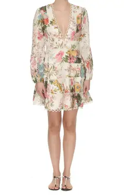 Zimmermann Heathers Flounce Mini Dress Floral Print Size 8 for rent on The Volte - image 2