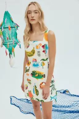 Alemais Samaki Mini Dress Print Size 8