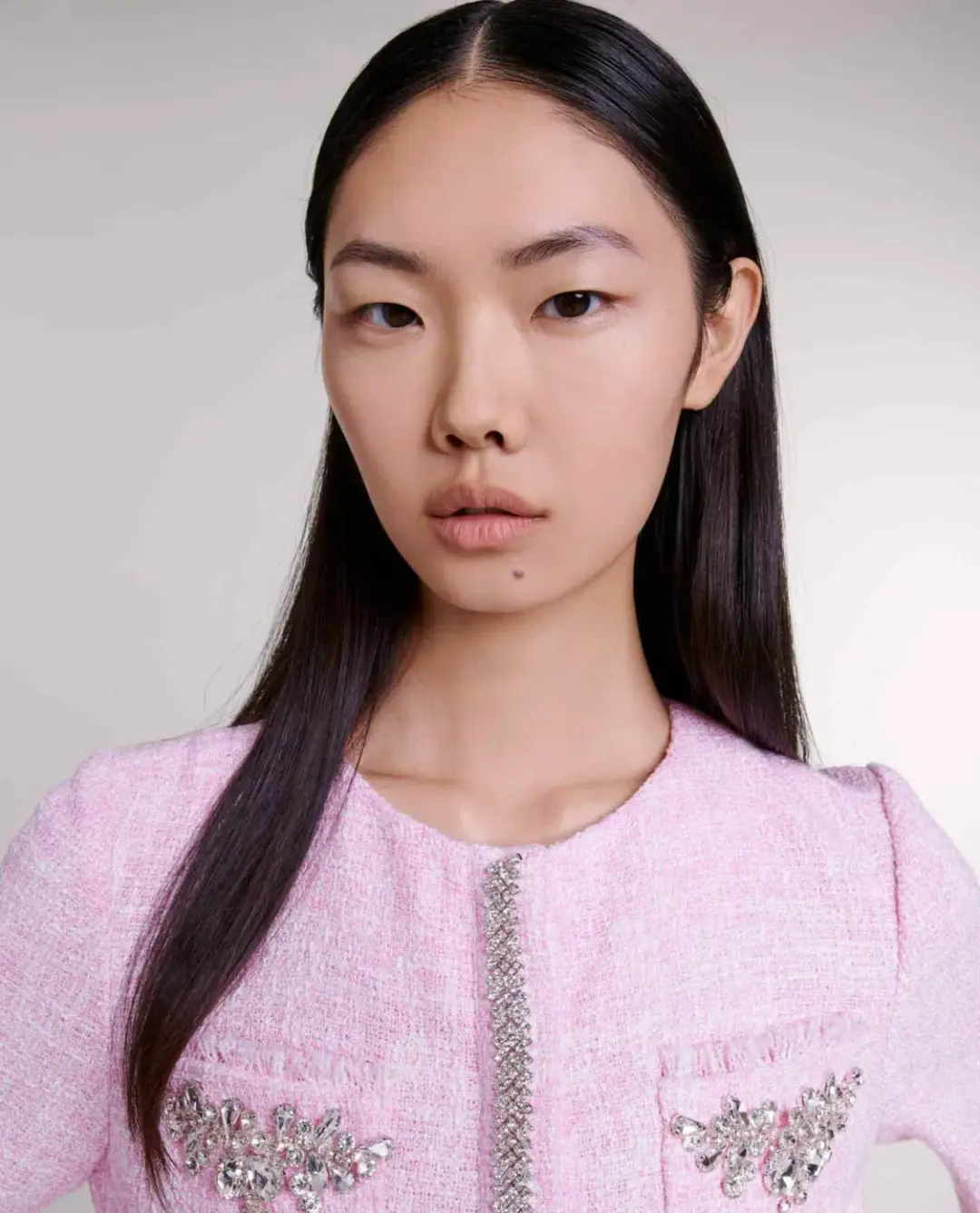 Maje Ipop Tweed Plaid Playsuit Pink With Diamontes Size EU 36 / AU 8 for rent on The Volte - main image