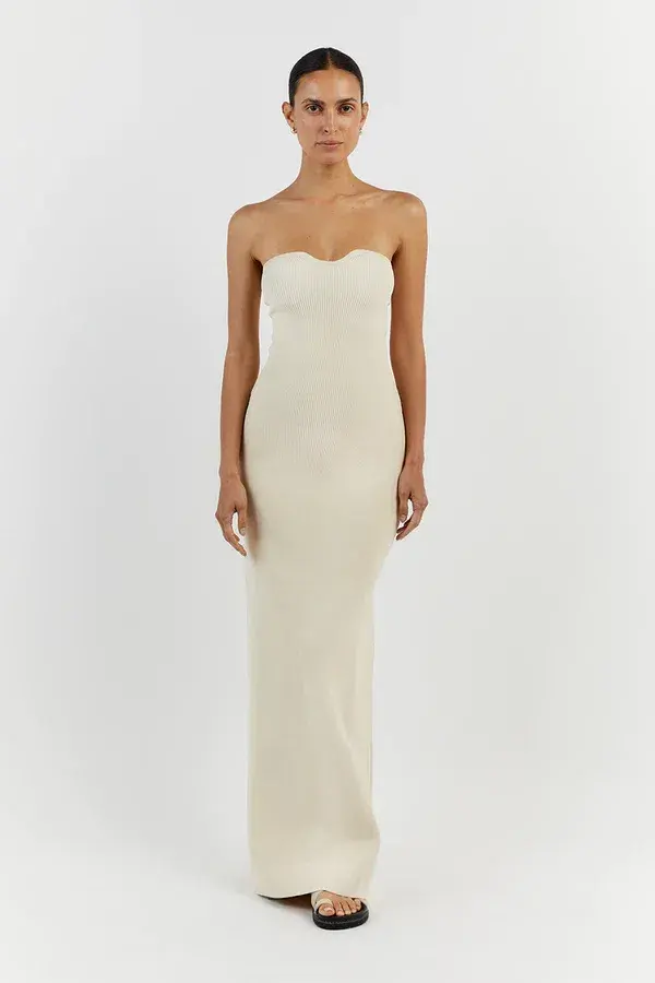 Dissh Veronica Bandeau Maxi Dress Butter Size M / AU 10 for rent on The Volte - main image
