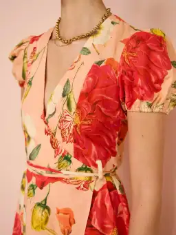 By Nicola Havanna Wrap Maxi Dress In Raspberry Punch Floral Size 8 for rent on The Volte - image 3