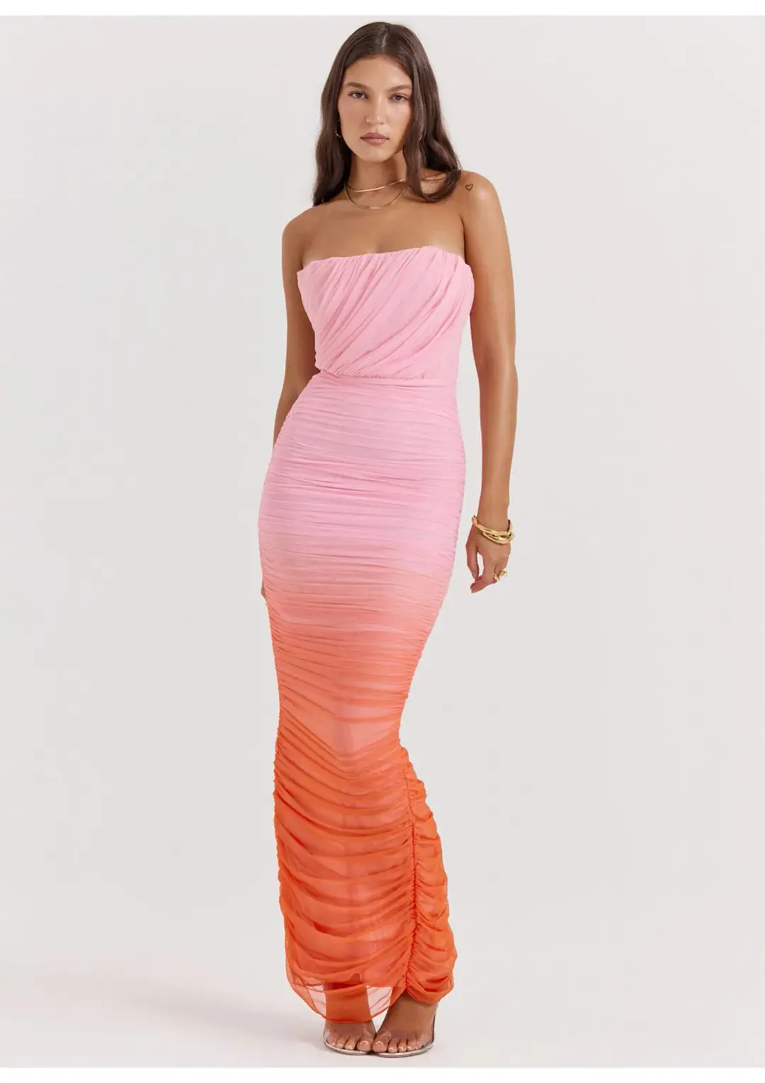 House of CB Sapphire Gathered Maxi Dress Ombre Size 6 for rent on The Volte - main image