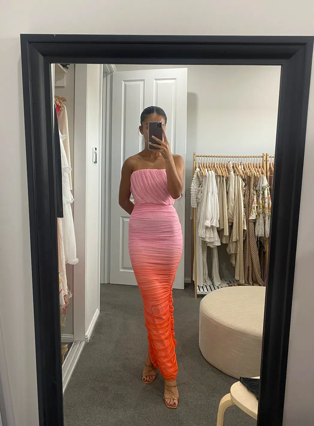 House of CB Sapphire Gathered Maxi Dress Ombre Size 8 for rent on The Volte - main image