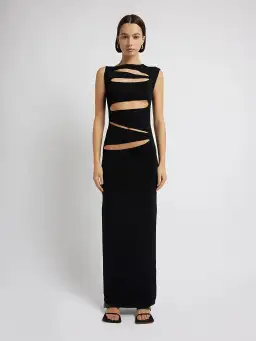 Christopher Esber Knitted Slashed Dress Black Size XS / AU 6 for rent on The Volte - image 1