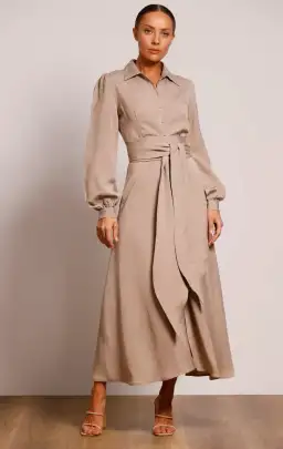 Pasduchas Regalia Shirt Midi Dress Nude Size 8 for rent on The Volte - image 3