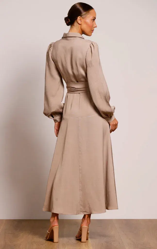 Pasduchas Regalia Shirt Midi Dress Nude Size 8 for rent on The Volte - main image