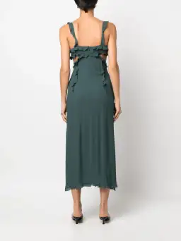 Acne Studios Ruffle Cut-Out Dress Green Size 10 for rent on The Volte - image 4