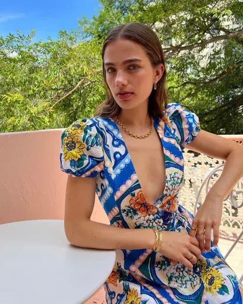 By Nicola Havana Wrap Mini Dress In Azure Floral Size 10 for rent on The Volte - main image