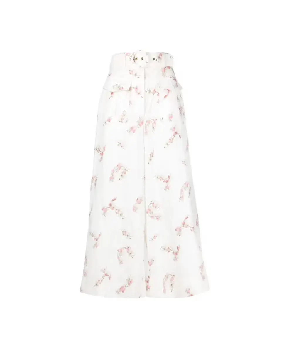 Zimmermann Dancer Wide Leg Belted Trousers Floral Size 2/ AU 12 for rent on The Volte - main image