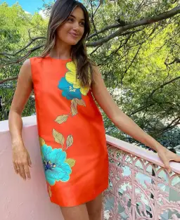 Alemais Piato Mini Dress Orange/Floral Size 10 for rent on The Volte - image 1