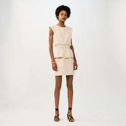 Maje Rosay Sleeveless Tweed Dress Cream Size 2 for rent on The Volte - image 1
