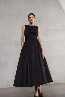 Aje Agatha Knot Waist Midi Dress Black Size 12