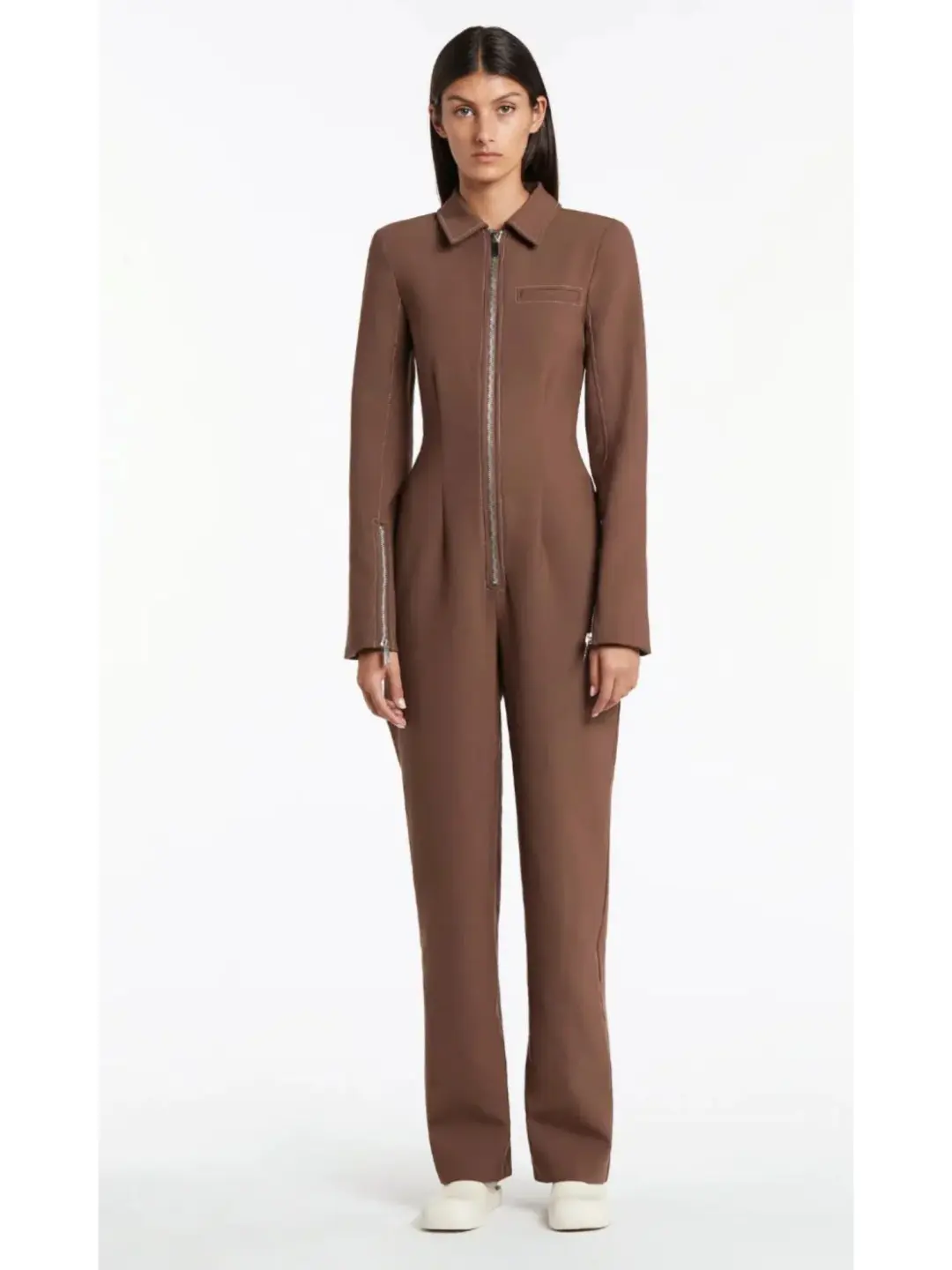 Sir the LabelAdrien Jumpsuit Chocolate Size 2 / AU 10 for rent on The Volte - main image