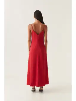 Aje Riddle Button Down Maxi Dress in Red Size AU 6 for rent on The Volte - image 4